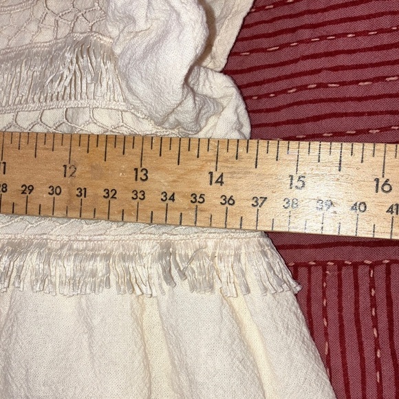 Tahari Girl size 12 yrs lovely Ruffled Kids Blouse top cream / off white cotton - Picture 9 of 12